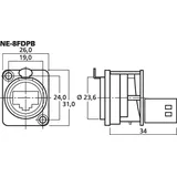 Neutrik NE8FDP-B RJ45 Datensteckverbinder etherCon® D Serie NE8FDP-B Buchse, gerade NE8FDP-B Pole: 8P8C Schwarz 1 St.