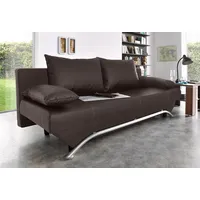 Schlafsofa JOCKENHÖFER GRUPPE "Nancy" Sofas Gr. B/H/T: 190cm x 81cm x 81cm, Kunstleder SOFTLUX, braun inklusive Bettfunktion und Bettkasten, lose Rückenkissen