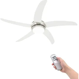vidaXL 128 cm Deckenventilator weiß mit Licht