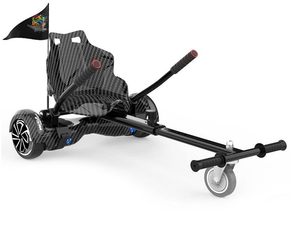 Mega Motion Balance Scooter Kart E1, Hoverboard mit Kart 15KM Bluetooth LED schwarz