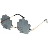 Yardenfun Sonnenbrille Conch-design Party Fotosonnenbrille Lustige Brillen Fotoautomaten-requisite Dunkelgrau - 14.50X13.00X5.50CM
