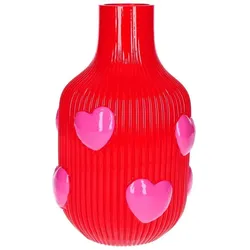 Vase L'Amour Glas 25cm rot Herzen