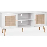 sweeek - Tv-möbel mit Rattangeflecht 120 x 39 x 56,5 cm