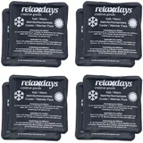 Relaxdays Kühlpads, 8er Set, Kalt-Warm-Kompressen, 11 x 11 cm, Erste Hilfe, wiederverwendbare Gelkühlkompressen, schwarz