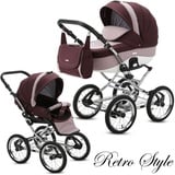 Knirpsenland Kinderwagen Retro Style Bordeaux Rosa - bordeaux/Rosa