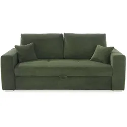 Schlafsofa Toni Cord Grün 161 x 197 cm