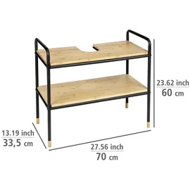 Wenko Xxxl Waschbeckenunterschrank Beige, Naturmaterialien, 70x60x33.5 cm, Badezimmer, Badezimmerschränke, Waschbeckenunterschränke