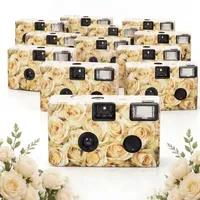 Flutesan 12 Pack Einwegkamera für Hochzeit, Jubiläum, Reisen, Camp, Party mit 34 mm Blitz und Farbfilm (Gelbe Rose)