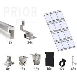 Prior PV Schrägdach-Montageset 4x3 Solarmodule