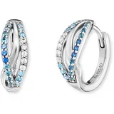 Engelsrufer "Yin Yang Infinity Ocean Shade", silber (silberfarben, kristallweiß, aquablau, blau, hellblau, kristallweiß, aquablau, blau, hellblau), Ohrringe, Damen, 16mm, Silber 925 (Sterlingsilber), Made in Germany - mit Zirkonia (synth.)