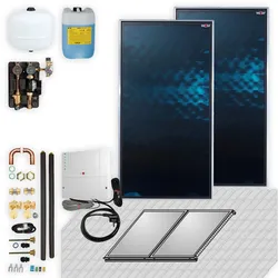 Wolf Solar Paket 4,6 m2 mit 2 Flachkollektoren CFK-1, SM1-2 Regelung