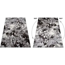 OTTO home Teppich OTTO HOME "Almrose" Gr. 6, grau, B:200cm H:9mm L:300cm, Kunstfaser, Teppiche, Teppich, mit besonders weichem Flor, Blumen Muster, florales Design, Kurzflor