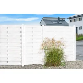 BM Massivholz Sichtschutz 90 x 180 cm Weiß Edelstahl 4 St.