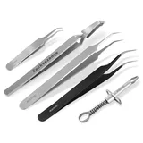InstrumenteNrw ORIGINAL Zecken-Pinzetten Set 5-Teilig | Zeckenzange | Zeckenentferner | Spitz + Gerade