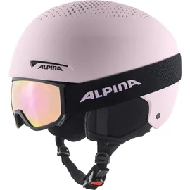 Alpina Kinder Zupo+Scarabeo Jr. Set Skihelm (Größe 48-52CM, pink)