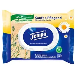 Tempo Feuchtes Toilettenpapier Sanft & Pflegend 1-lagig, 42 Tücher