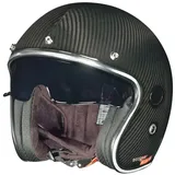 Carbon Jethelm Integralhelm Kohlefaser Motorradhelm Chopper Café Racer Sonnenvisier - XS (53-54) - RC-591 Carbon