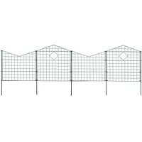 ESTEXO Gartenzaun Set Teichzaun 10 Elemente Steckzaun Metallzaun Zaunset Spitzbögen Gitter-Zaun Metall-Gitter Teichzaun-Set (Grün)