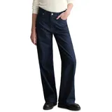 Marc O'Polo Weite Jeans MARC O'POLO DENIM "aus Bio-Baumwolle ohne Stretch", Damen, Gr. 29, Länge 30, blau (dunkelblau), Obermaterial: 100% Baumwolle, unifarben, normal, Jeans