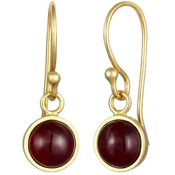 Elli PREMIUM Granat Basic Trend Ohrhänger 925 Silber vergoldet Ohrringe   Damen 