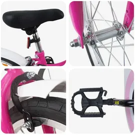 vidaXL Kinderfahrrad 18 Zoll pink/weiß