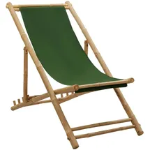 vidaXL Liegestuhl Bambus und Canvas Grün
