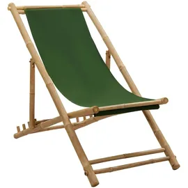 vidaXL Liegestuhl Bambus und Canvas Grün