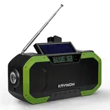 Hikeren Solar Radio, Multifunktion Tragbares Outdoor Radio Kurbelradio mit Bluetooth AM/FM Wetter Radio, Notfall SOS Alarm - Schwarz