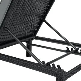 Svita PEACH Sonnenliege 196 x 66 x 22 cm Schwarz