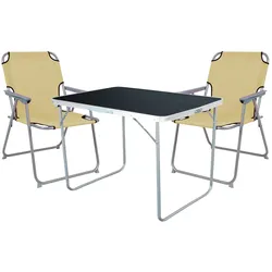 3-tlg Camping Set Gartenmöbel Campingtisch + 2 Campingstuhl Klappstuhl