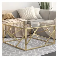 VidaXL Couchtisch Golden Edelstahl und Hartglas