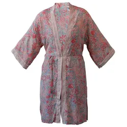 Chic Antique Kimono mit Bindegürtel, One Size, grau