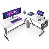luxuskollektion Gamingtisch Gaming Tisch Eckschreibtisch L Form mit Monitorständer Weiß 167x120cm