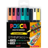 Uni-Ball POSCA Sneaker 8 St. 0,9 - 1,3 mm Mehrfarbig