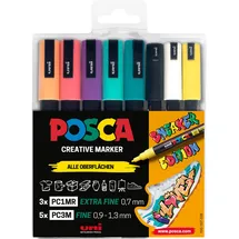 Uni-Ball POSCA Sneaker 8 St. 0,9 - 1,3 mm Mehrfarbig