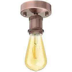 ledscom.de Vintage E27 Lampen-Fassung RETRA, bronze, rund, inkl. E27 Lampe Vintage Retro gold 3,83W extra-warm-weiß 489lm