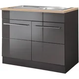 KOCHSTATION Spülenschrank »KS-Wien«, Breite 100 cm, inkl. Einbauspüle, grau