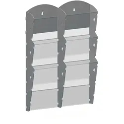 Wand-Plastikhalter für Prospekte - 2x3 A5, grau