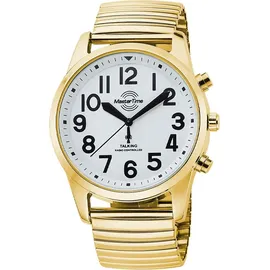 Master Time MTGA-10941-12Z Sprechende Herren-Funkuhr Goldfarben mit Zugband