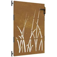 vidaXL Gartentor 85x125 cm Cortenstahl Gras-Design