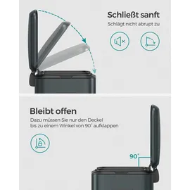 Songmics Mülleimer 2 x 20 l Grau