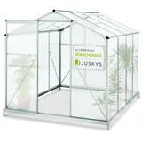 Juskys Aluminium Gewächshaus GH250F1 4,75m2 mit 1 Dachfenster inklusive Fundament