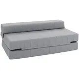 Homcom Bodensofa 2-in-1 Klappbar Schlafsofa mit Leinenoptik, für 2 Personen, Gepolstert Sofabett bis 250 kg belastbar für Wohnzimmer, Schlafzimmer,