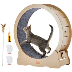 VEVOR Katzenlaufrad für Katzen im Innenbereich mit Katzenkratzer Laufrad 91cm