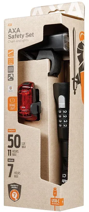 AXA Zahlen-Kettenschloss Safety Set