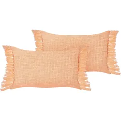 Kissen 2er Set Baumwolle Orange TANSY 40 x 60 cm