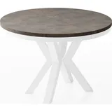 WFL GROUP Esstisch, Dunkelgrau, Holzwerkstoff, 10-Sitzer, Rund,Rund, 120x76x120 cm, Esszimmer, Tische, Esstische