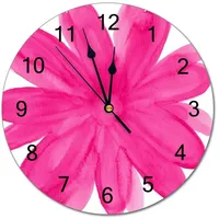 Moderne runde Wanduhr in Hot Pink mit Aquarell-Blume, geräuschlos, nicht tickend, für Küche, Büro, Retro-Hängeuhr, 25,4 cm
