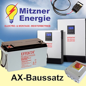 1500Wp-PV Solaranlage / 4,8KWh 24V Batteriespeicher / Nutzbar 2,4KWh/ Hybrid Set2