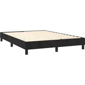 vidaXL Boxspringbett mit Matratze Schwarz 140x200 cm Samt